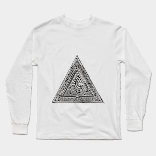 Mystical Silver Geometric Triangle No. 914 Long Sleeve T-Shirt